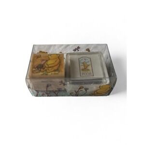 Mini Stamp Set Vintage Disney Classic Pooh Scrapbook Wood Rubber Stamp Ink Pad